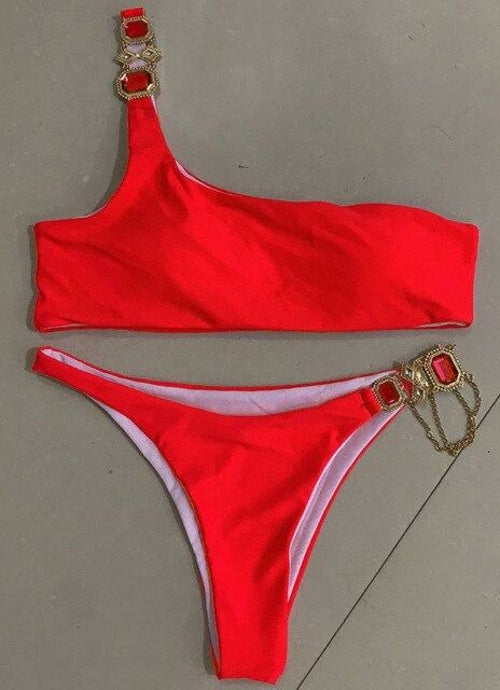 Luxury Rhinestone Bikini Set – Dazzling Two-Piece Swimwear