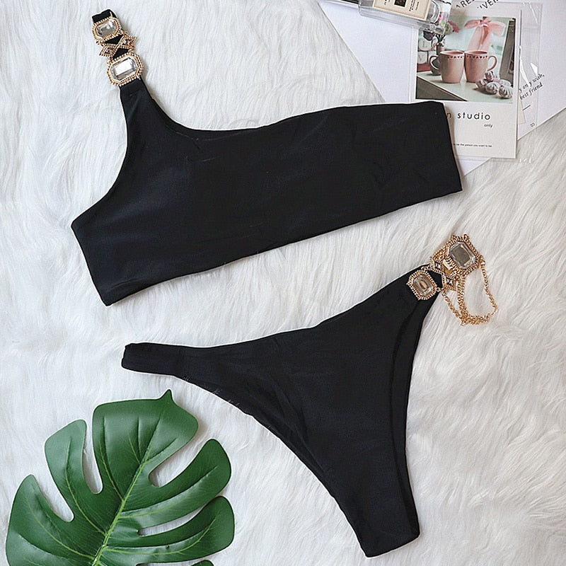 Luxury Rhinestone Bikini Set – Dazzling Two-Piece Swimwear