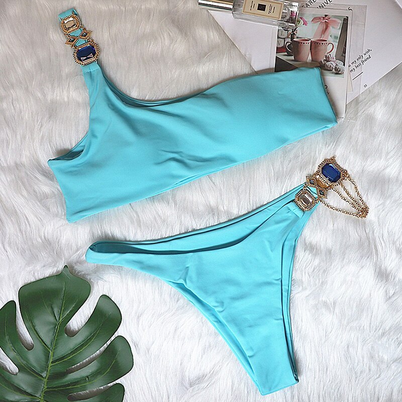 Luxury Rhinestone Bikini Set – Dazzling Two-Piece Swimwear