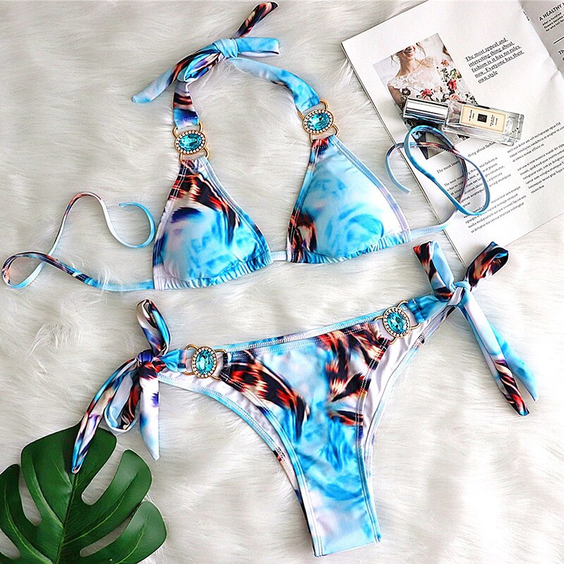 Luxury Rhinestone Bikini Set – Dazzling Two-Piece Swimwear