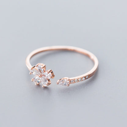 Korean Flower Silver Ring – 5-Petal Minimalist Jewelry Gift