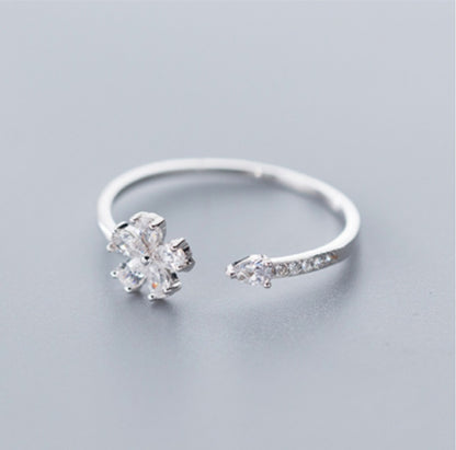 Korean Flower Silver Ring – 5-Petal Minimalist Jewelry Gift