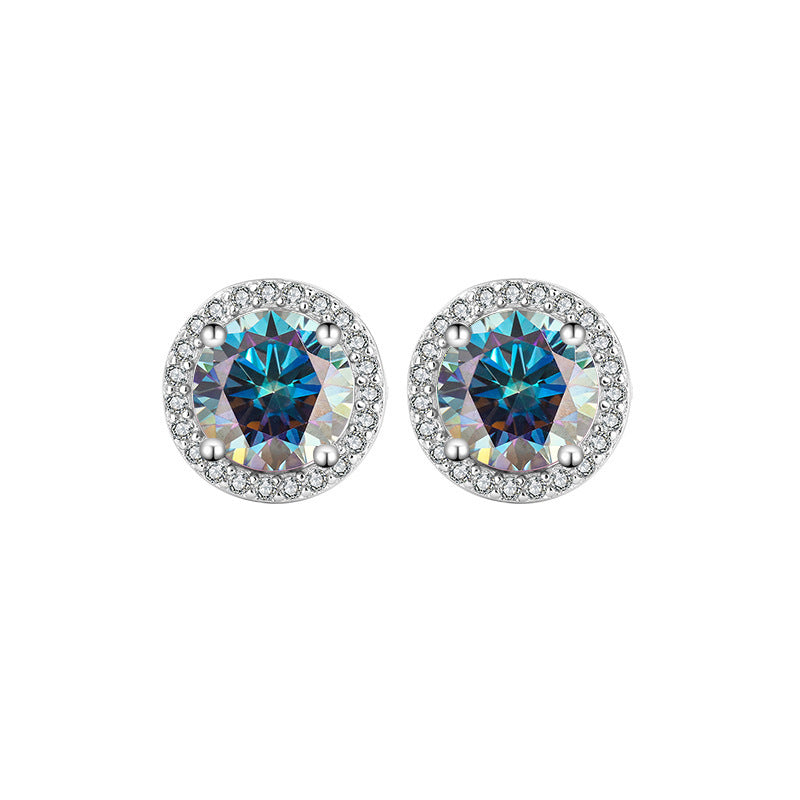 Moissanite Stud Earrings – S925 Round Graceful Sparkle