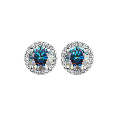 Moissanite Stud Earrings – S925 Round Graceful Sparkle