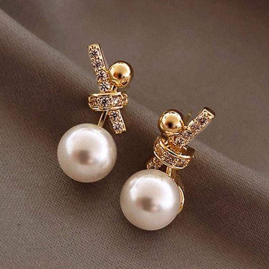 Zircon Pearl Jewelry Set – Elegant Earrings & Rings