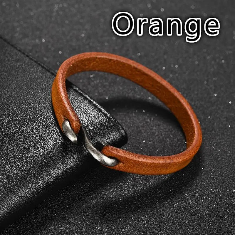 Jiayiqi Genuine Leather Retro Cuff Wristband
