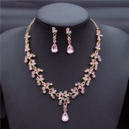 Gold Rhinestone Necklace Set