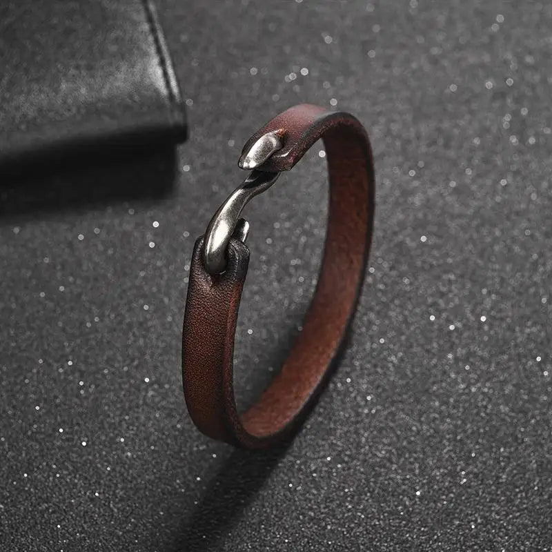 Jiayiqi Genuine Leather Retro Cuff Wristband