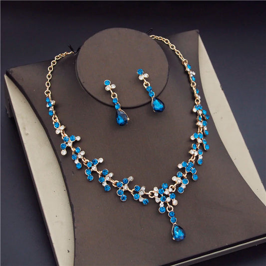Gold Rhinestone Necklace Set