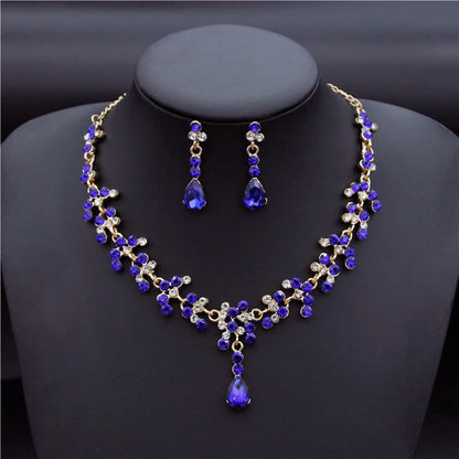 Gold Rhinestone Necklace Set