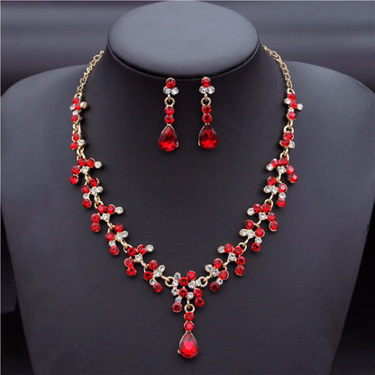 Gold Rhinestone Necklace Set