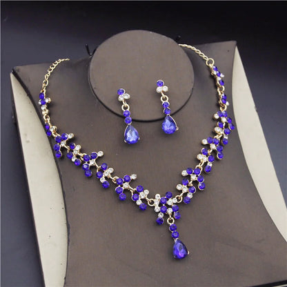 Gold Rhinestone Necklace Set