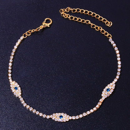 Blue Evil Eye Anklet – 1 Charming Crystal Beach Bracelet