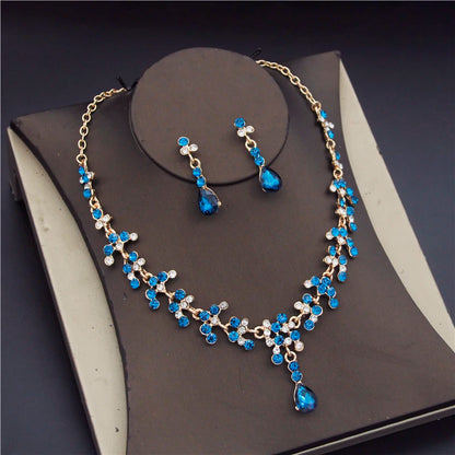 Gold Rhinestone Necklace Set