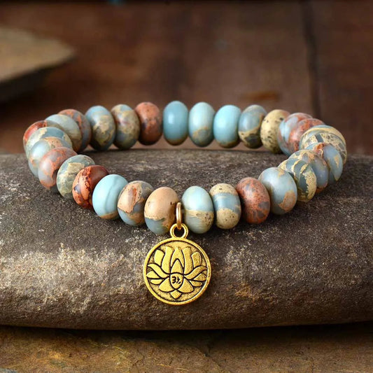 Top 1 Jasper Lotus Bracelet – Natural Boho Energy