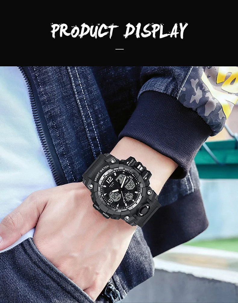 Men's Watches Top Brand Luxury 5ATM Waterproof Sport Military Quartz Watch for Men Clock Relogio Masculino 6024