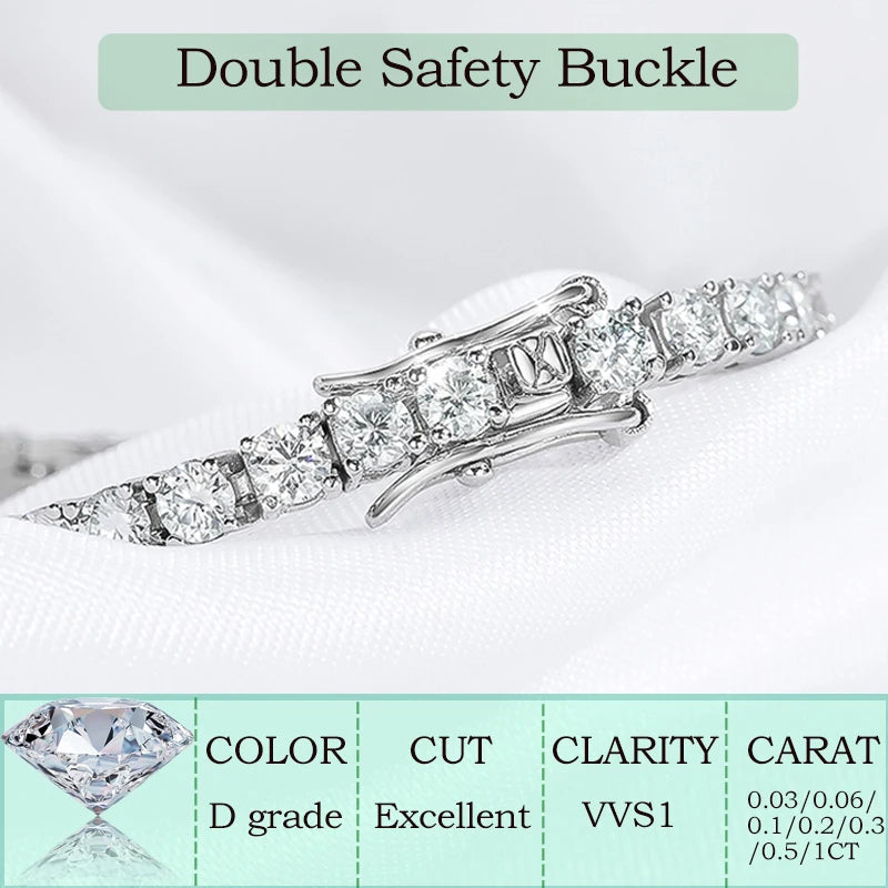 Real Moissanite Tennis Bracelet
