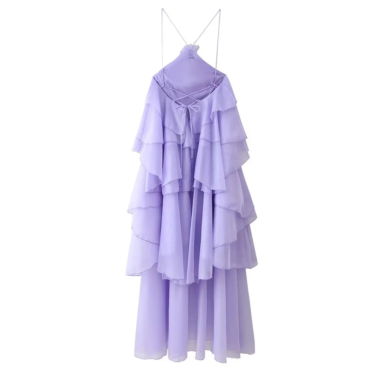New Women's Clothing European and American Style Fashion Simple Casual Three-Dimensional Flower Layered Decorative Dress