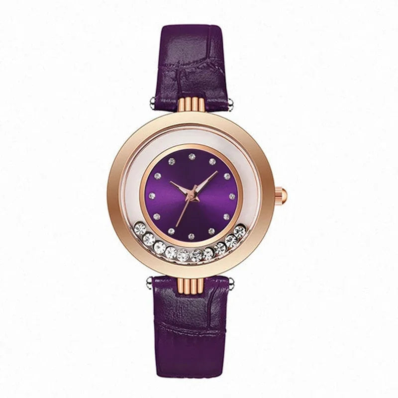 Luxury Temperament Ladies Watch Leather Belt Diamond Analog Quartz Watch Reloj Mujer Montre Femme