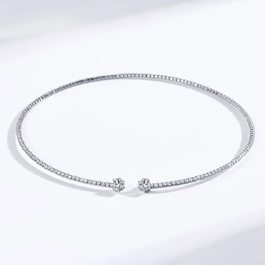 Heart-Cut Moissanite Choker – S925 Wedding Necklace