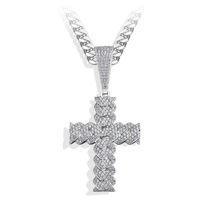 S925 Cross Necklace – Moissanite Lab Diamond Sparkle