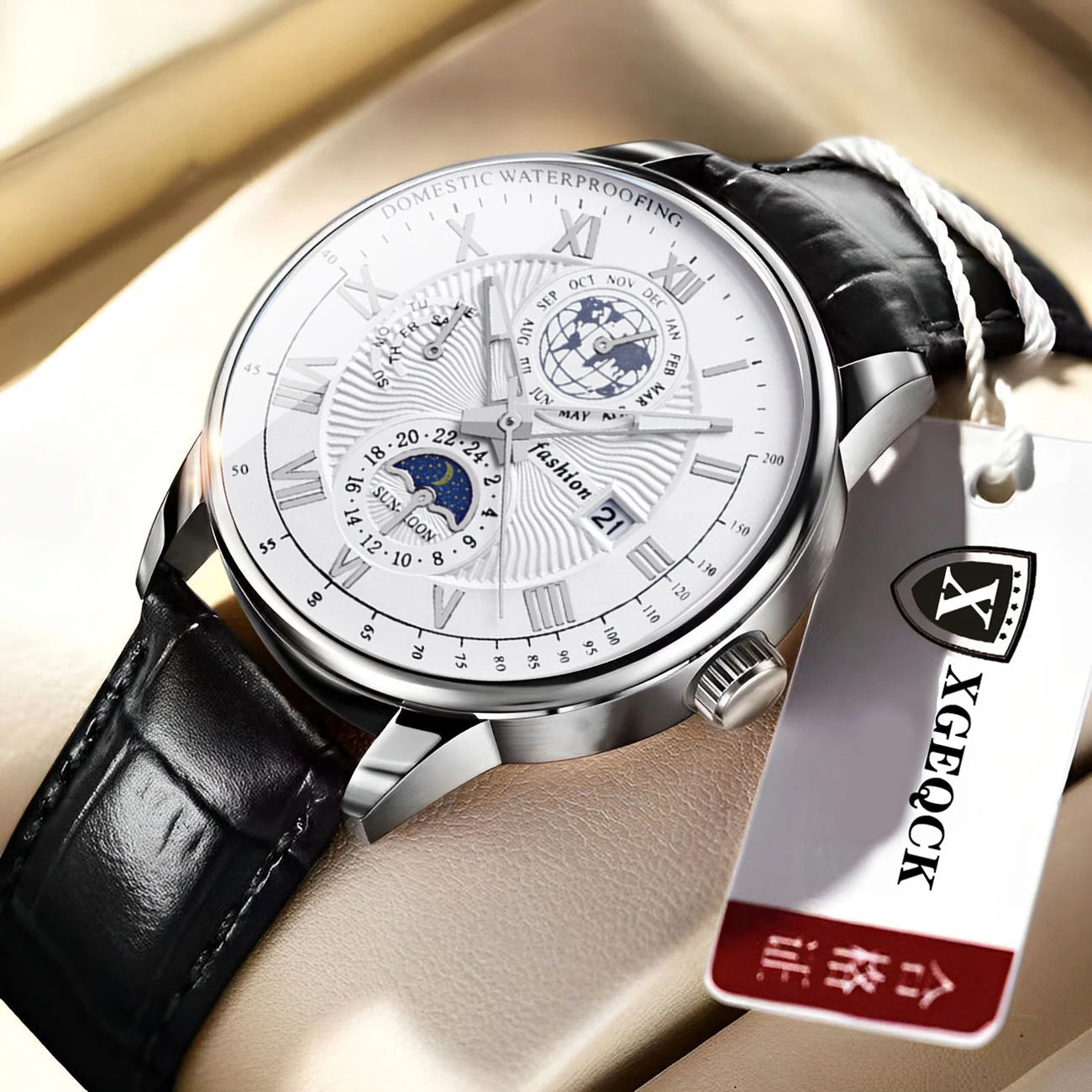 2024 Top Luxury Sport Men's Wristwatch Waterproof Luminous Leather Date Quartz Watch
