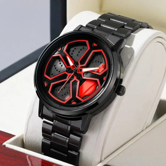 Men Watches Luxury Trend Reloj Hombre Mi Car Watch Men Quartz Movement Black Stainless Steel Strap Watch