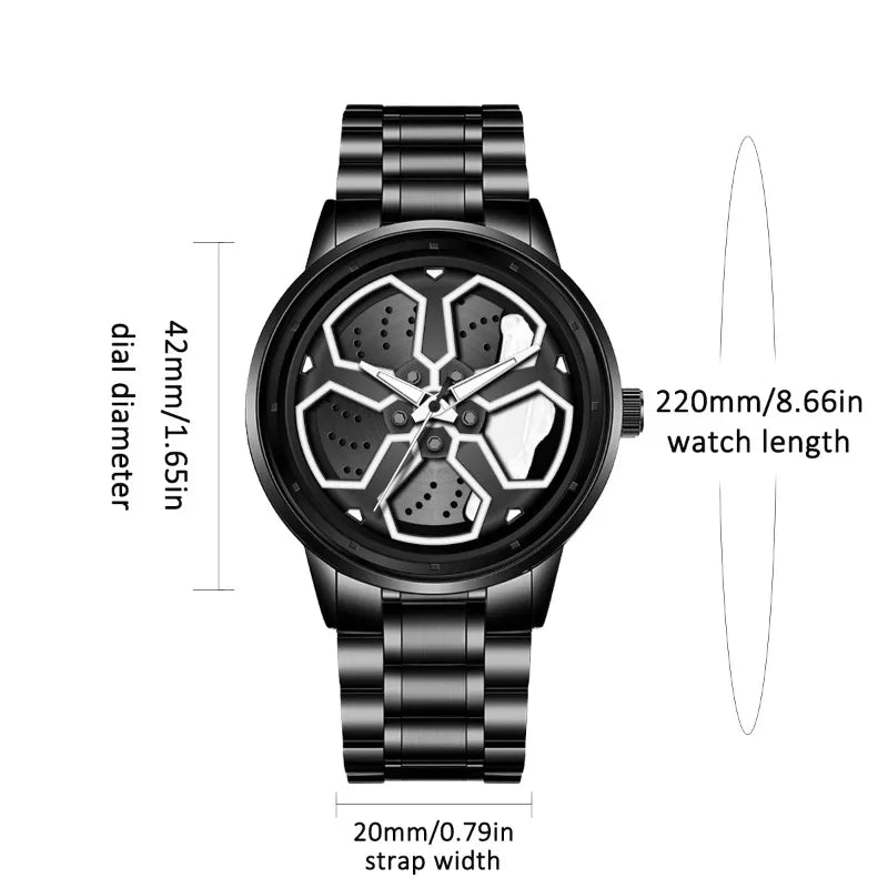 Men Watches Luxury Trend Reloj Hombre Mi Car Watch Men Quartz Movement Black Stainless Steel Strap Watch