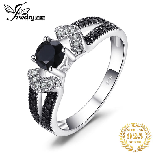 Black Spinel Silver Ring