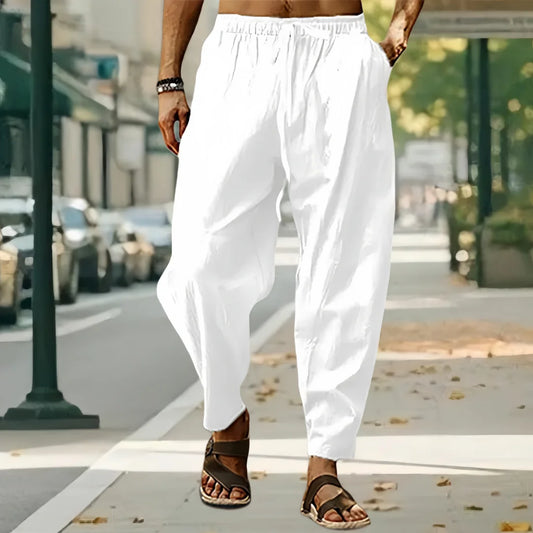 2025 New Fashion Mens Linen Oversize Sports Sweatpants