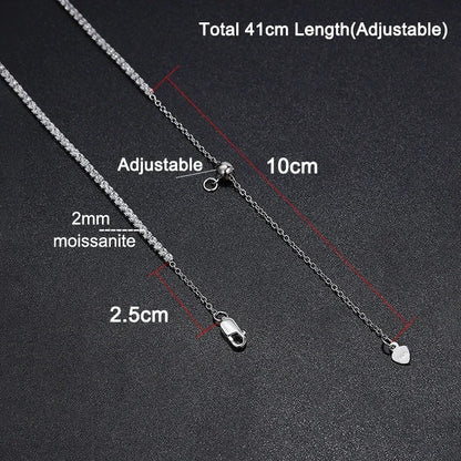 2mm Moissanite Tennis Necklace