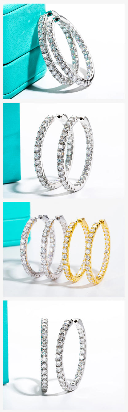 D Color Moissanite Hoop Earrings – 925 Luxury Sparkle