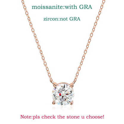 Rose Gold Moissanite Necklace