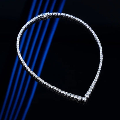 Moissanite Tennis Necklace – Sparkling Luxury by Neetim