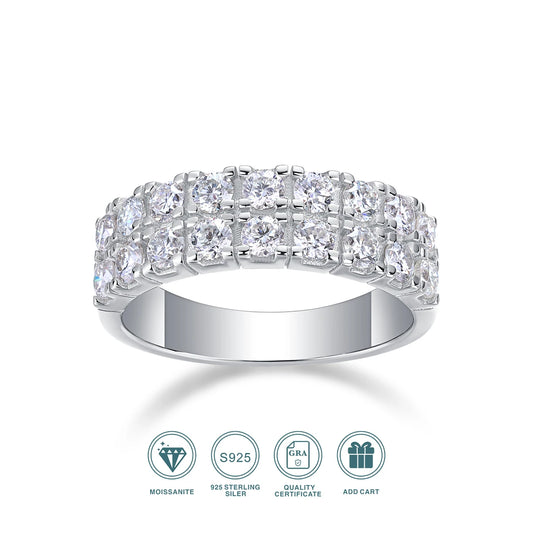 1.4CT Moissanite Engagement Ring – GRA S925 Eternity