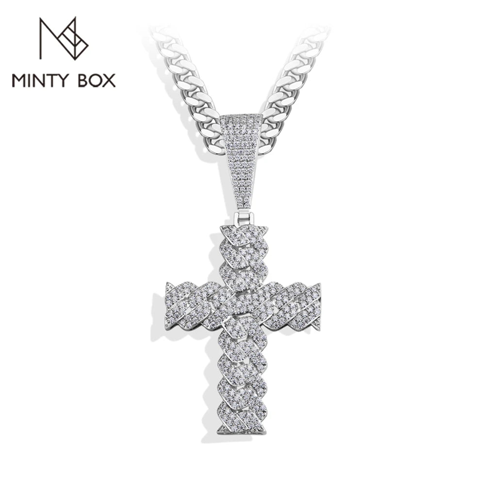 S925 Cross Necklace – Moissanite Lab Diamond Sparkle