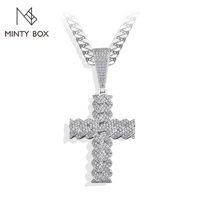 S925 Cross Necklace – Moissanite Lab Diamond Sparkle