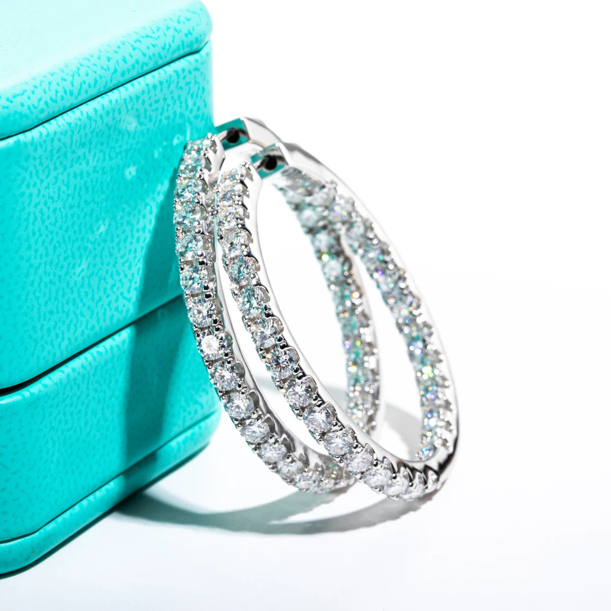 D Color Moissanite Hoop Earrings – 925 Luxury Sparkle