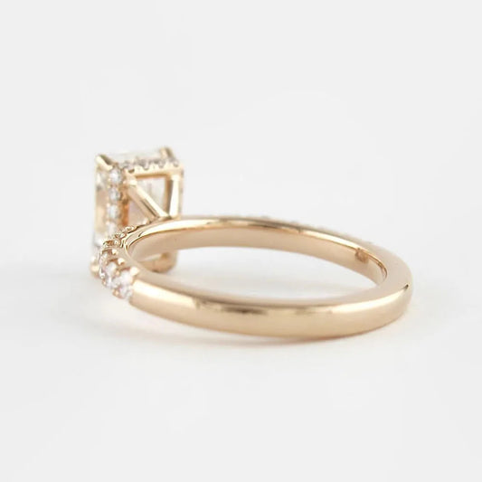 Radiant D Color 1 2 3Ct IGI Lab Grown Solid 18K Rose Gold Diamond Ring