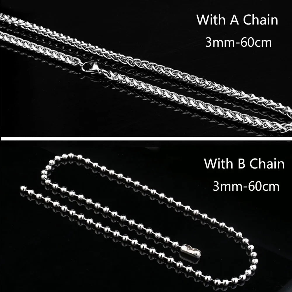 Titanium Steel Celtic Cross Necklace Pendant Vintage Chain for Men