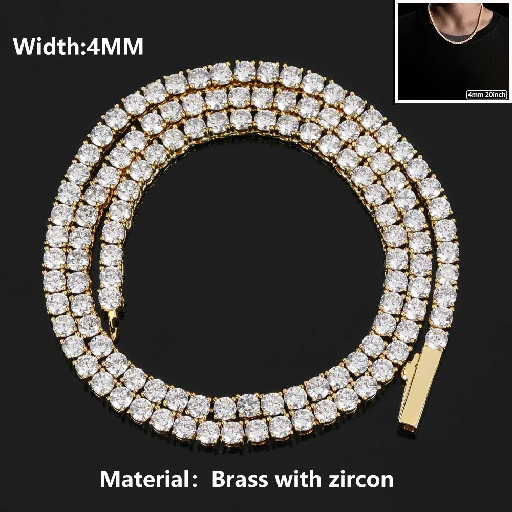 Top 1 Iced Out Tennis Chain – Hip Hop Bling for Women and Men