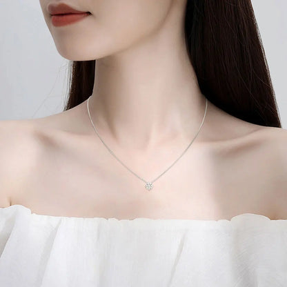 D VVS1 Moissanite Necklace – 18K White Gold, 925 Silver