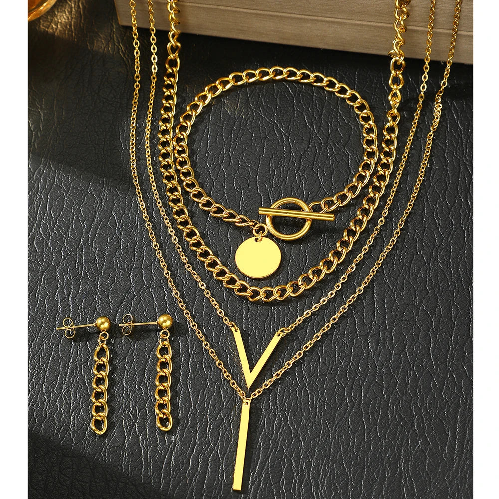 Stainless Steel Jewelry Set Fashion