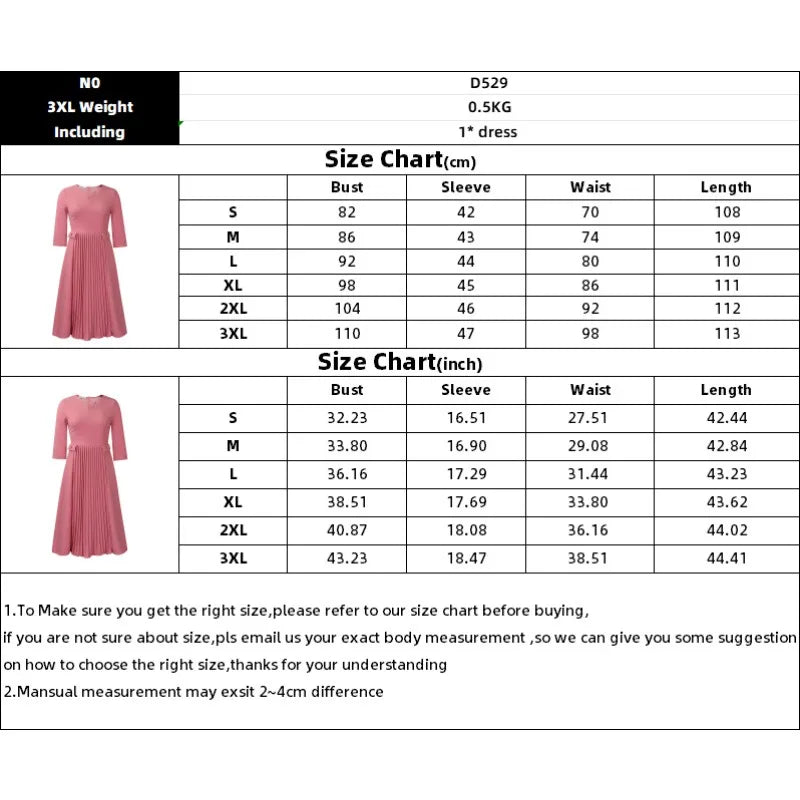 Women's Autumn New Fashion Elegant Pleated African Dress