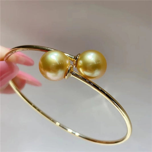 9-10mm Gold Pearl Bracelet – Elegant South Sea Jewelry