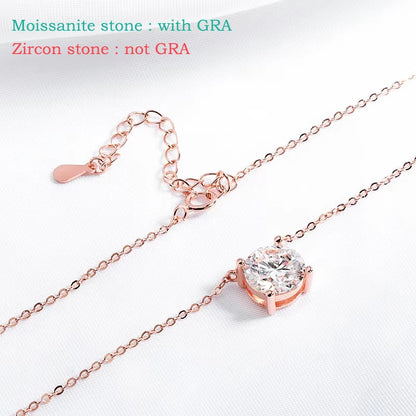Rose Gold Moissanite Necklace
