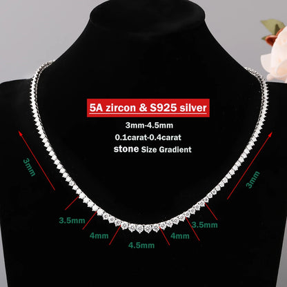 Gradient Moissanite Tennis Necklace