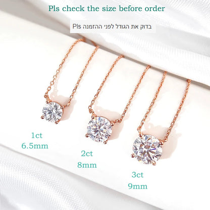 Rose Gold Moissanite Necklace