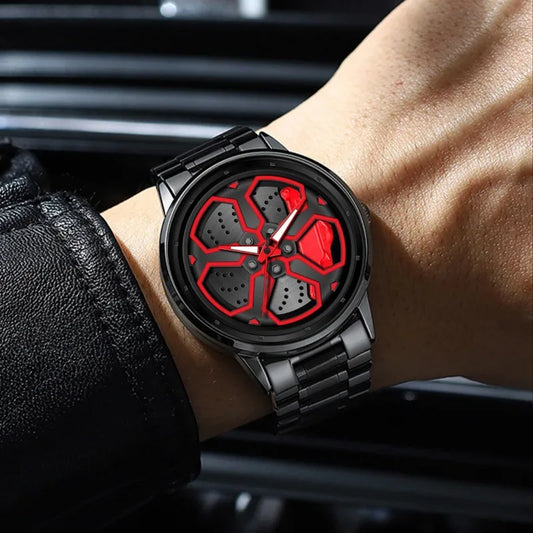 Men Watches Luxury Trend Reloj Hombre Mi Car Watch Men Quartz Movement Black Stainless Steel Strap Watch