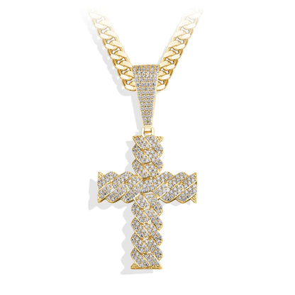 S925 Cross Necklace – Moissanite Lab Diamond Sparkle